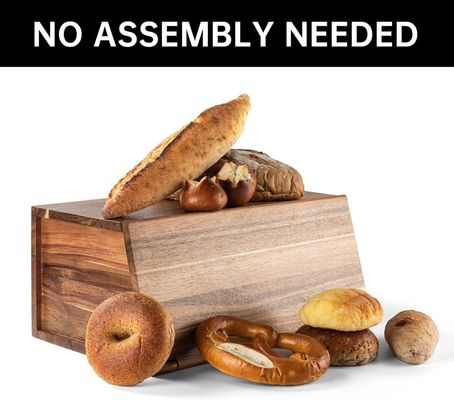 木製のパンボックス オールインワンパーツ オーガナイザー キッチン 組立 天然 ヴィンテージ パン 食品 貯蔵 ビン コンテナ