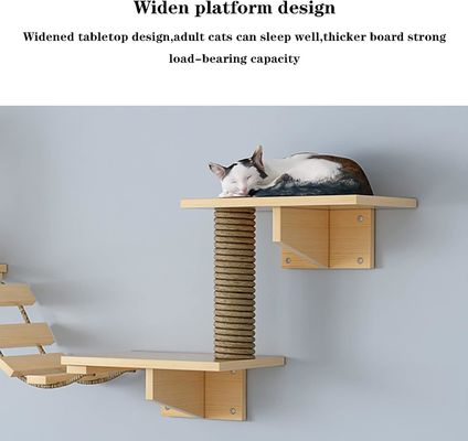 カスタムサイズ 壁にマウントされた猫ベッド リビングルームで登るための木製の猫の板棚