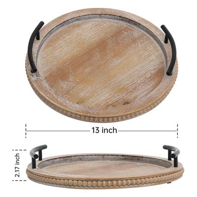 ホーム レストラン バー ホテル 結婚式 木製 シンプル カラー 仕立て トレイ ハンドル 飾り付け