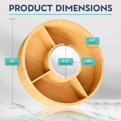 202407 セラミックボウル付き丸い竹の食卓 試料無料または返品