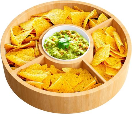 202407 セラミックボウル付き丸い竹の食卓 試料無料または返品