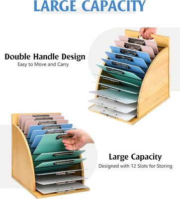 教室やオフィス用の多機能の木製クリップボードオーガナイザー