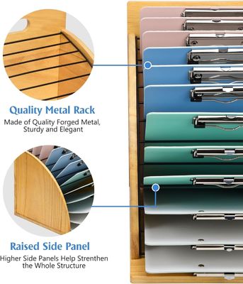 教室やオフィス用の多機能の木製クリップボードオーガナイザー