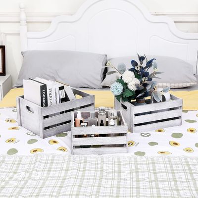 田舎風の白木製のディスプレイキャスト 3つの装飾用松の貯蔵キャストのセット 折りたたみ不可