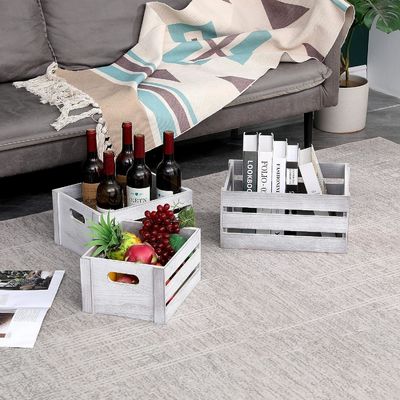 田舎風の白木製のディスプレイキャスト 3つの装飾用松の貯蔵キャストのセット 折りたたみ不可