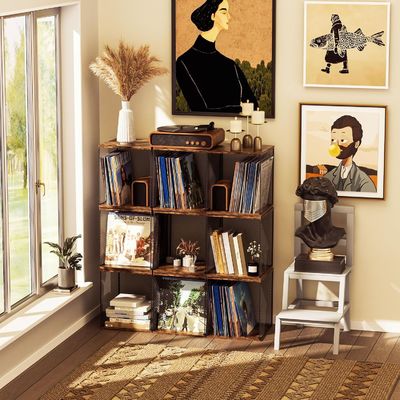 工業用レコードホルダー 棚 ヴィニールレコード 収納家具 現代のデザインスタイル