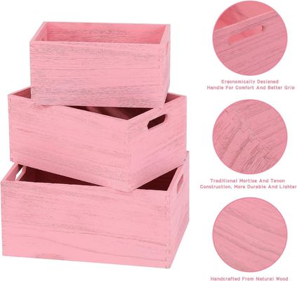 野菜やパンの果物のための手造りの木製貯蔵セット 3 枚組の巣箱