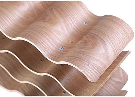 4 層 木製の波のワインボトル 保存の安易なインストールのためのカスタム固木棚