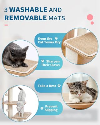 OEM ODM 受け入れられる 頑丈なフリスコ城 猫ツリータワー モダン 51 エクストラハイキャット コンドミニアム