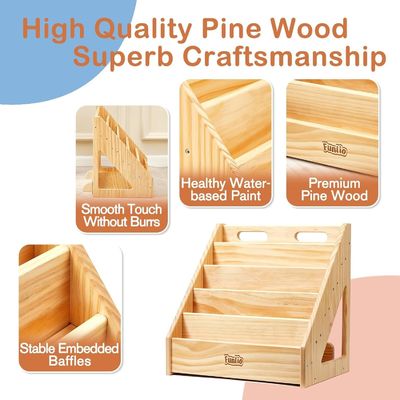 リビングルーム フロント向き 子供向け 本棚 小児 1-5 歳 ハンドルとカスタムサイズ