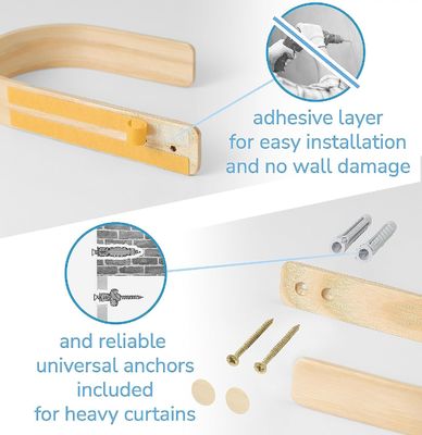 木製のカーテンプルバック 2つのセット 記念日用 現代の農家のデザイン
