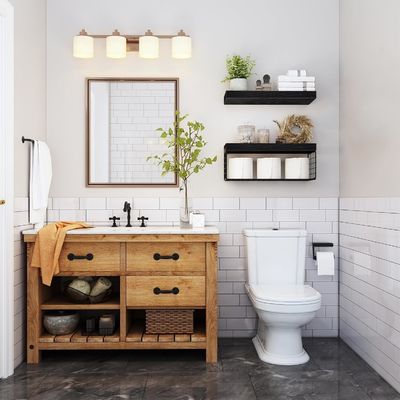 盆 木 浴室 棚 トイレ 壁 上 浮き棚 農家 棚 トイレ 紙 貯蔵