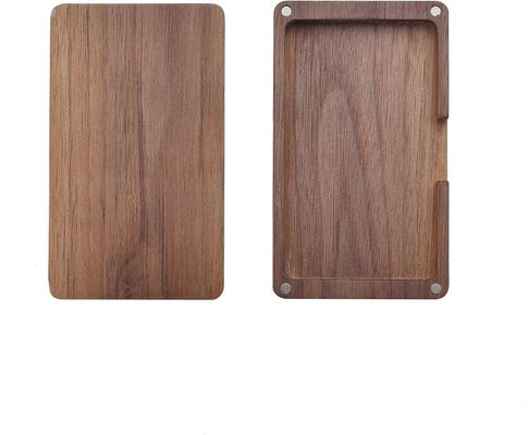 ブラックウォールナット木 磁気閉塞付きの四角カードケース 木製名刺保持器