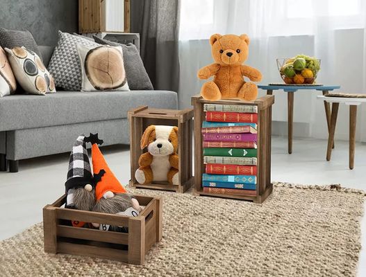 家 の 装飾 柄 を 持っ て いる 木製 の 箱 茶色 灰色 や カスタム 色