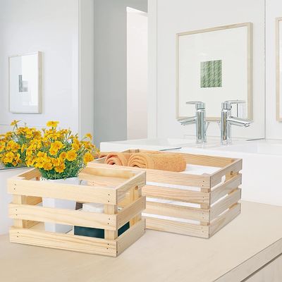 家 の 装飾 柄 を 持っ て いる 木製 の 箱 茶色 灰色 や カスタム 色