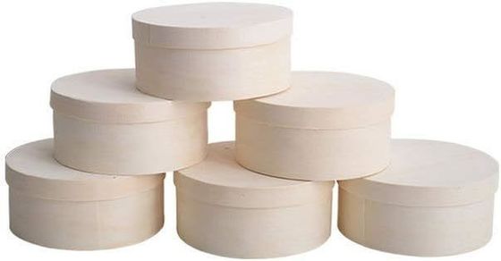 丸い箱 バーガーケーキのトレイ オーダーメイド ロゴ 受け入れられる コンポスタブル 木製容器