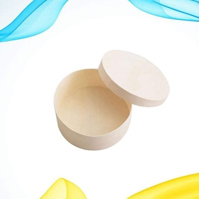 丸い箱 バーガーケーキのトレイ オーダーメイド ロゴ 受け入れられる コンポスタブル 木製容器