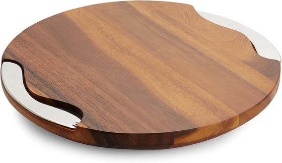 カスタムロゴ ナイフとスプレッダーで可決 丸い溝のアカシア切断板