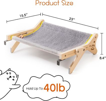 ISO9001 2008 FSCI BSCI 認定 木製 猫 窓 敷き 容量 40 ポンド 2 イン 1