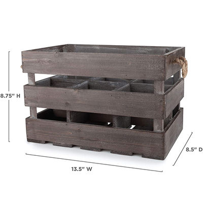 固体ボックス ヴィンテージスタイル ブラウン 木製 ワイン 箱 柄 と 汚れ 色 の バスケ