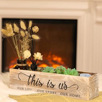 木製の長方形のプランターボックス 田舎のセンターピース オーダーメイドロゴ 受け入れられる