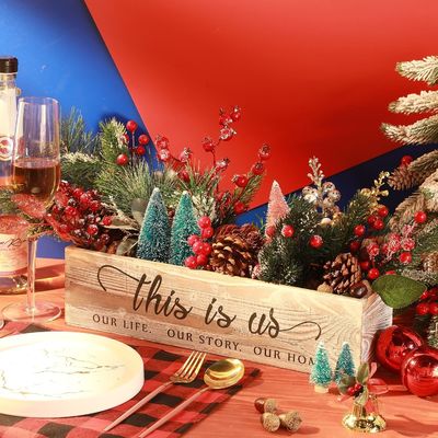 木製の長方形のプランターボックス 田舎のセンターピース オーダーメイドロゴ 受け入れられる