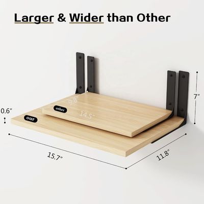 スタイリッシュなリビングルームの現代的な壁ディスプレイのための木製の浮遊棚