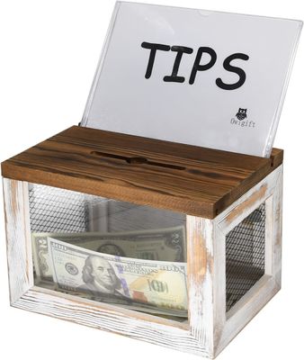 ワイヤーグリッドデザイン アクリルパネル パイン木 テーブル用品のための投票用寄付収集箱