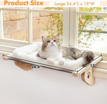 オーダーメイド サイズ 調整が簡単 窓辺 木 猫 ベッド 窓辺 リビング ためのハンマック