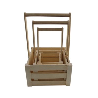 ポータブルな果物組織のためのカスタムアンティーク木製パイン貯蔵バスケット