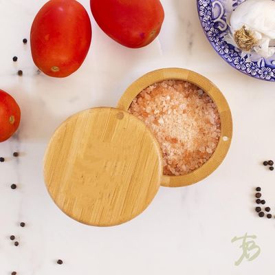 マグネット蓋付き多機能の竹塩室収納箱 手作り 6オンス容量