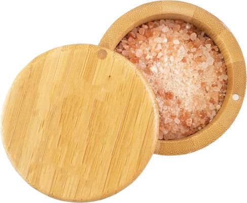 マグネット蓋付き多機能の竹塩室収納箱 手作り 6オンス容量