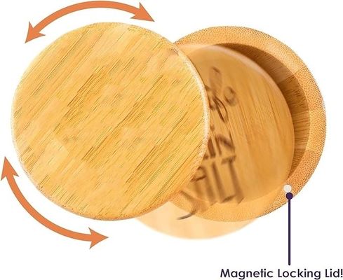 マグネット蓋付き多機能の竹塩室収納箱 手作り 6オンス容量