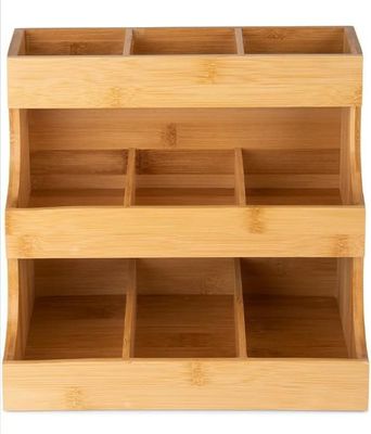 他のプレゼント 工芸品 3層 バンブー お茶袋 収納箱 180袋 松の木色