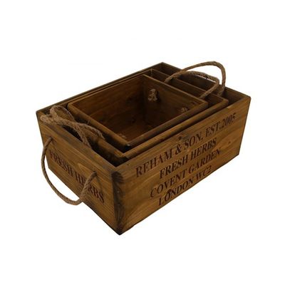 カスタマイズ可能 30*24.5*15cm ヴィンテージ 未完成 パイン 木製 箱 レーザー 彫刻