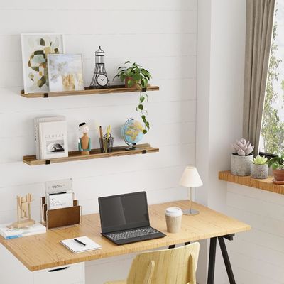 壁掛けの多機能木製棚 2枚の絵縁のセット