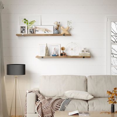 壁掛けの多機能木製棚 2枚の絵縁のセット