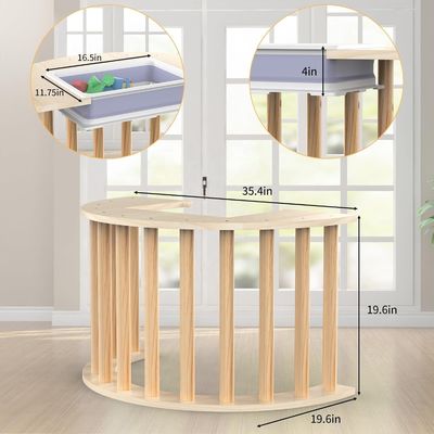 空間を節約 木製のおもちゃ センサーテーブルとストレージホルダーラックのためのクライミングアーチ