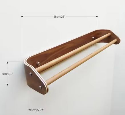 オーダーメイド 木製のダブルタオルバー キッチン用機器を保持するための壁に装着された浴巾ラック