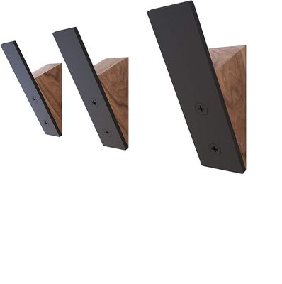 リビングルーム家具 大量 優位性 ブラック ナッツ 木 ブラック メタル ハット フック