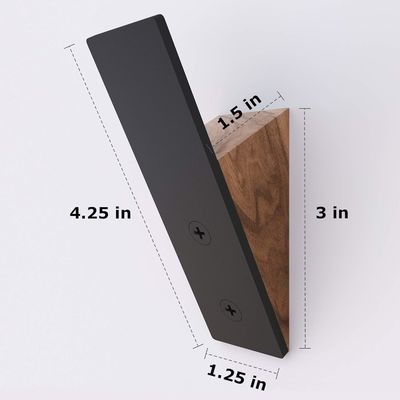 リビングルーム家具 大量 優位性 ブラック ナッツ 木 ブラック メタル ハット フック