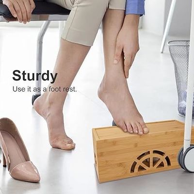 木製の磁気大小の竹のコードオーガナイザーケーブル管理ボックス