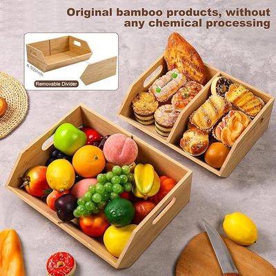 環境 2 セット キッチンカウンタートップの組織のための竹の貯蔵箱の組織者