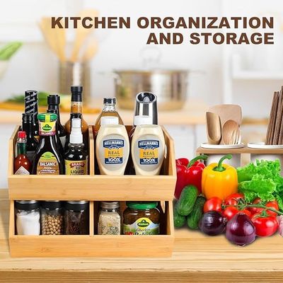 環境 2 セット キッチンカウンタートップの組織のための竹の貯蔵箱の組織者