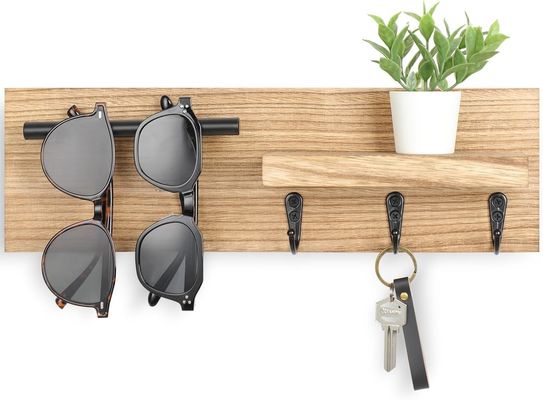 多機能 の 木製 の キー ハンガー と 棚 と フック