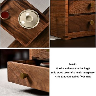 シルクスクリーン 印刷 木製 デスクトップ 収納 箱 双層 引き出し など