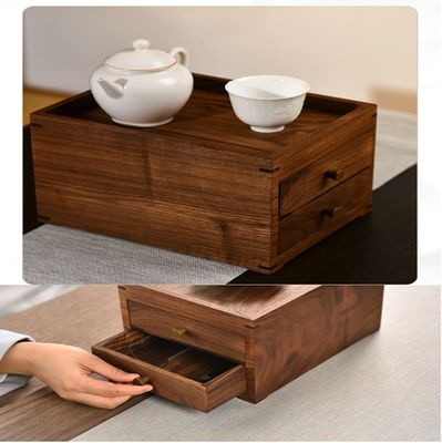 シルクスクリーン 印刷 木製 デスクトップ 収納 箱 双層 引き出し など