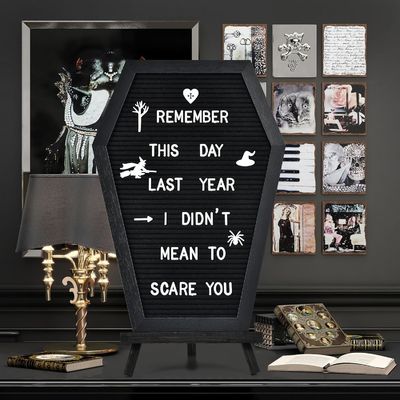 ハロウィーン用品のための木製スタンド棺の手紙ボード