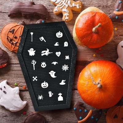 ハロウィーン用品のための木製スタンド棺の手紙ボード