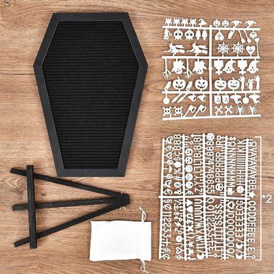 ハロウィーン用品のための木製スタンド棺の手紙ボード